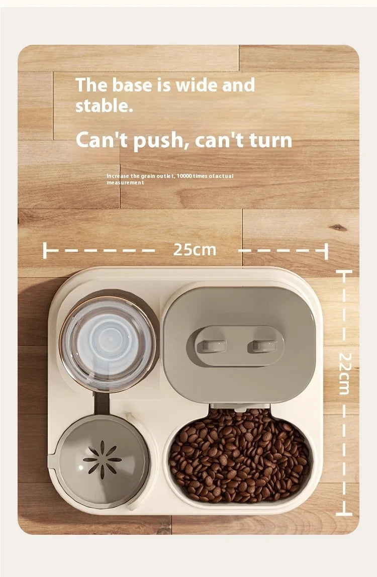 Dog & Cat Automatic Feeder & Waterer Set: Gravity Design, Leak-Proof