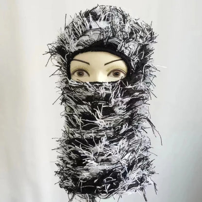 Full Face Cover Ski Mask Hat Balaclava Distressed Knitted Beanie