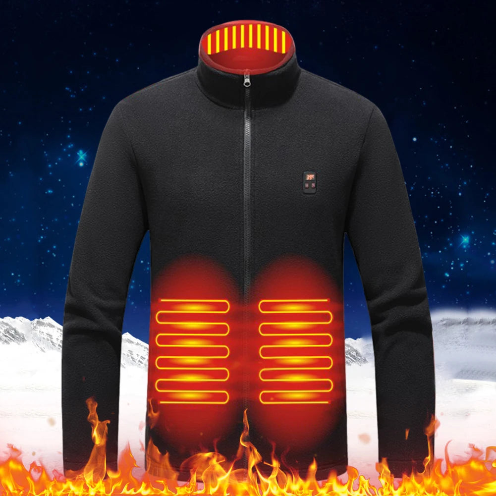 Heated Area Heated Jacket USB Charging Heated Zip Up Coat