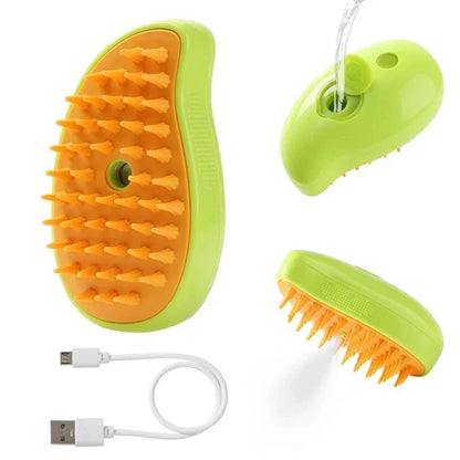 Steam Pet Brush 3-in-1 Massage Dog Steamy Brush Spray Beauty