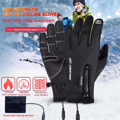 USB Touch Screen Gloves Electric Heated Hand Warmer Winter