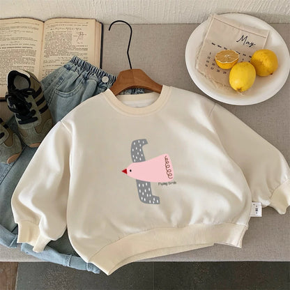 Fashion Solid Color Kids Clothes Boys Sweatshirt Cotton Long