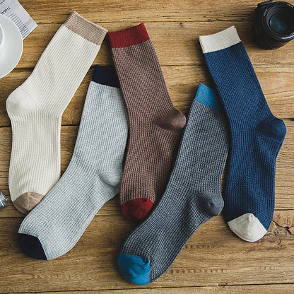 High-quality Harajuku Socks Men's mid-calf socks double-needle