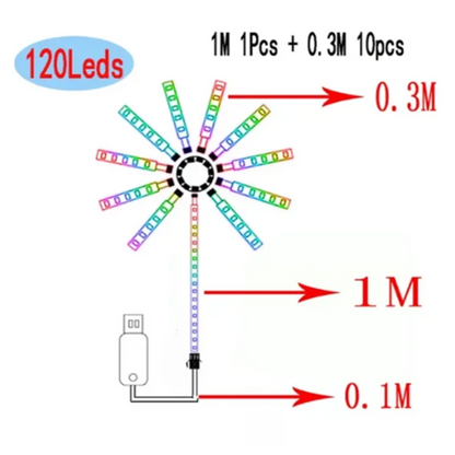 Fireworks LED Strip Light RGB Sound Control Symphony Firework