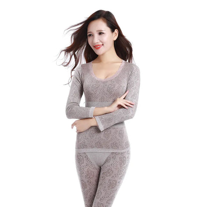 Thermal Underwear Sexy Ladies Clothes Warm Winter Print