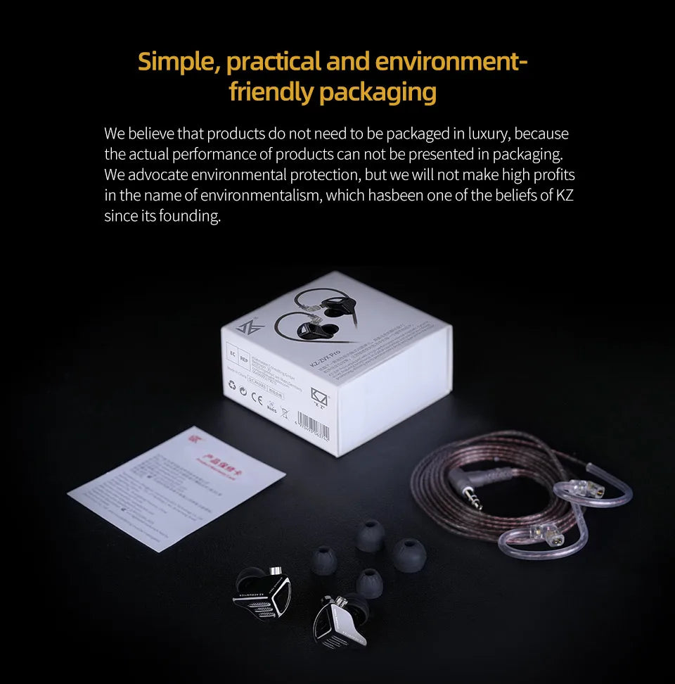 KZ ZVX Pro Earphones Dynamic HIFI Bass Earbuds in Ear Monitor