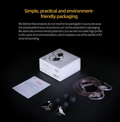 KZ ZVX Pro Earphones Dynamic HIFI Bass Earbuds in Ear Monitor
