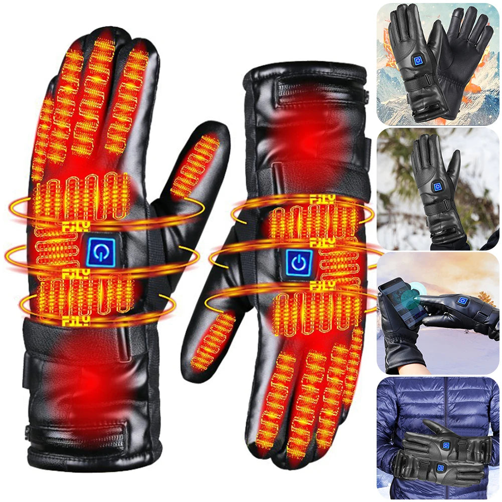 Winter Gloves Rechargeable Heating Gloves Outdoor Riding Skiing