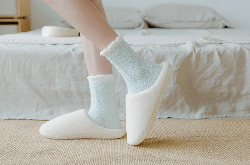 Women Winter Warm Fuzzy Socks Thick Thermal Solid Soft Fluffy