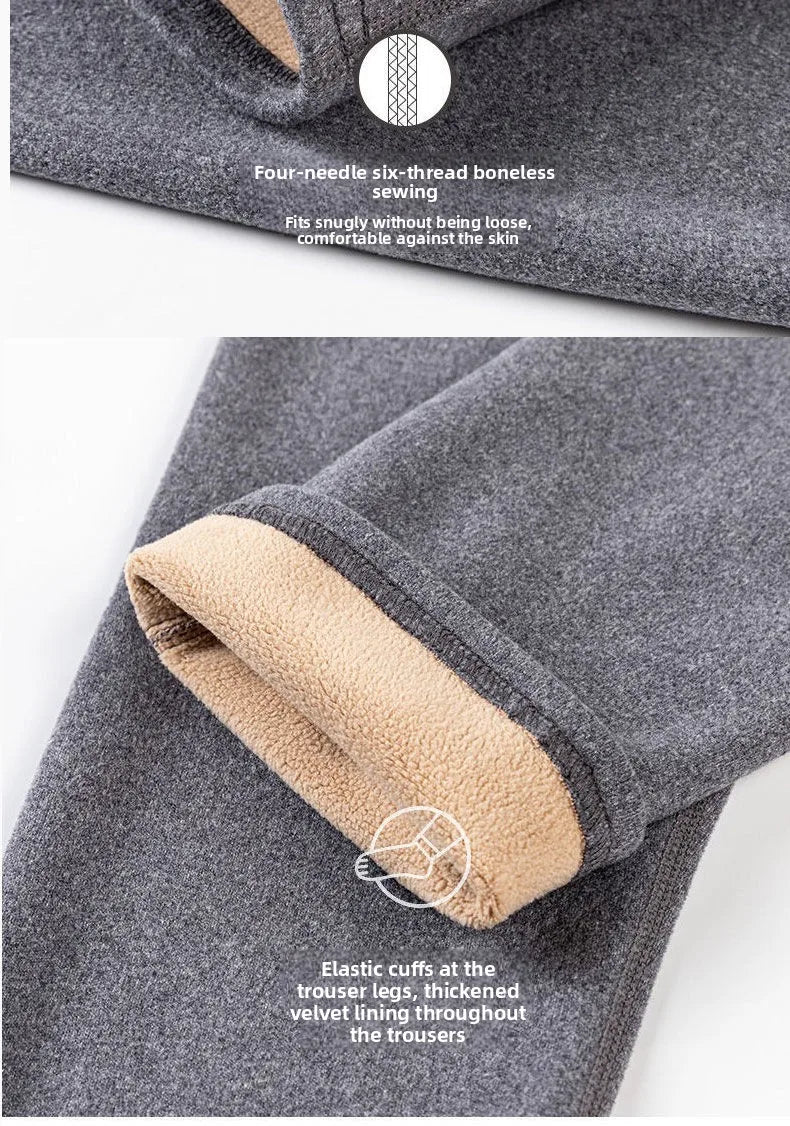 Men's Double-Sided Wool-Blend Thermal Trousers for Autumn/Winter