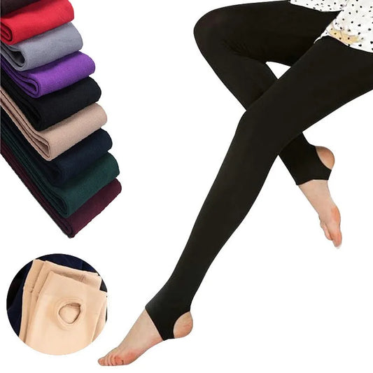 Autumn Winter Woman Thick Warm Leggings Candy Color B
