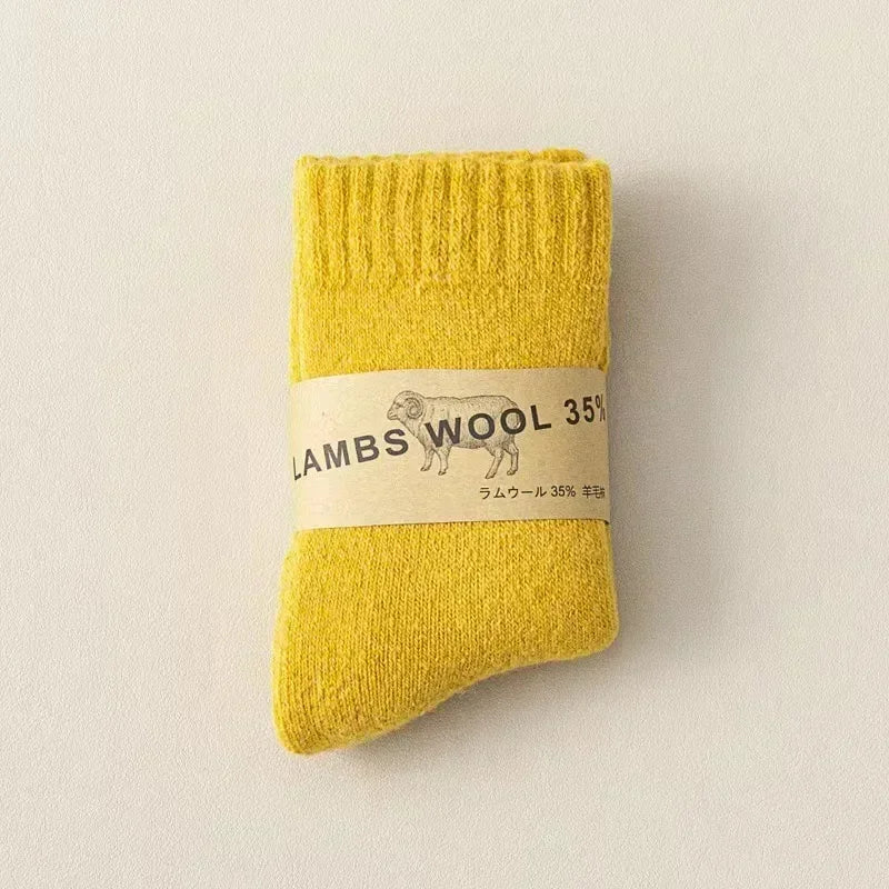Winter 30% Wool Cashmere Warm Furry Kids Sock Chic Solid Color 🧦