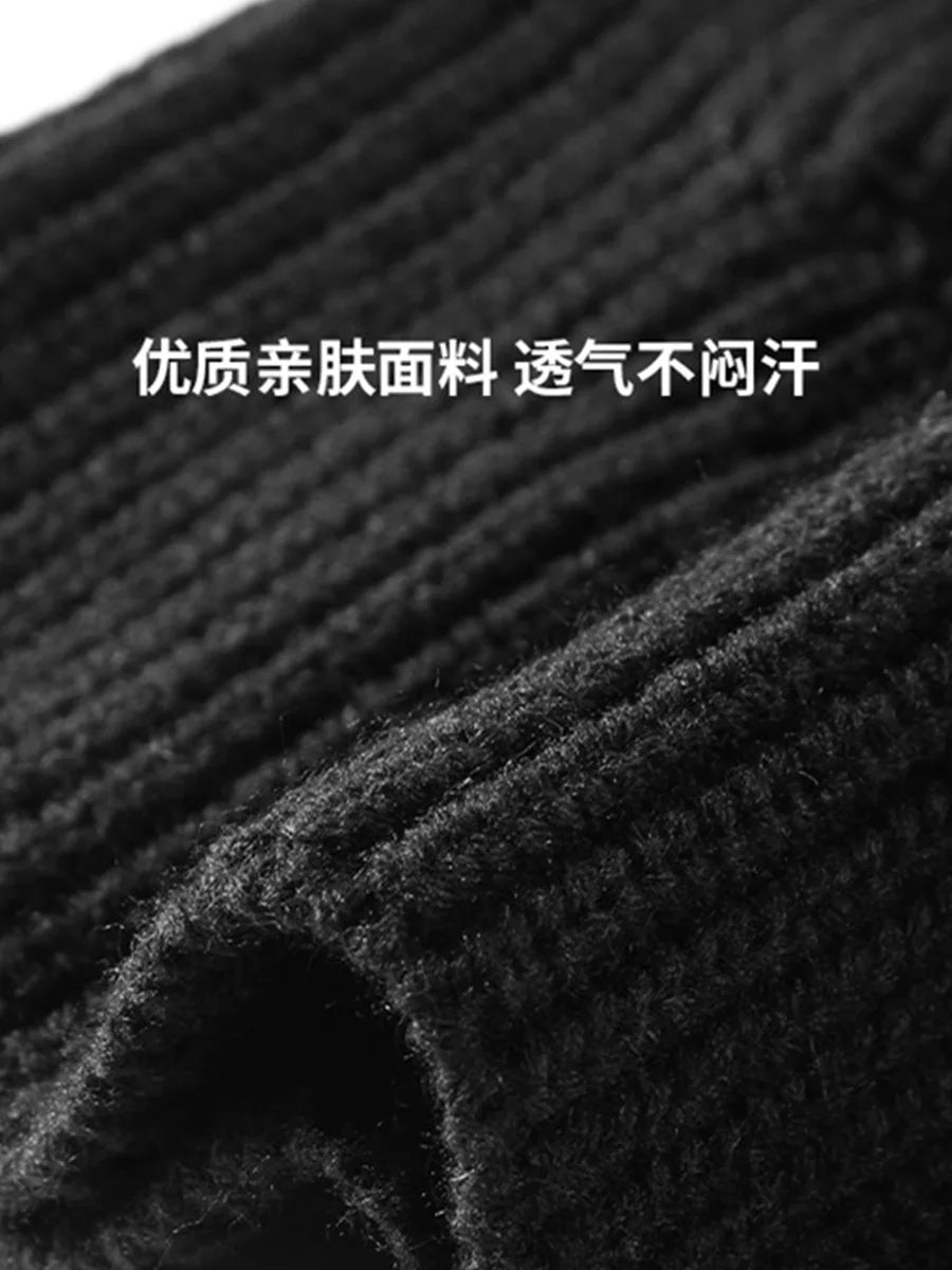 New Outdoor Women Men Winter Knitted Hat Plush Warm Peaked
