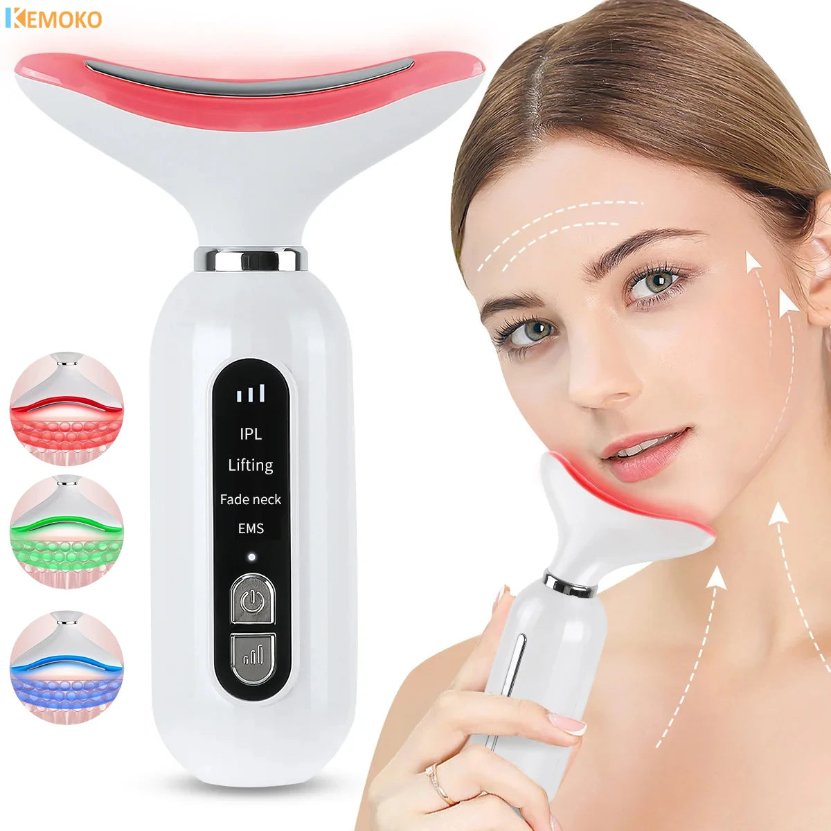 V Line Face Neck Lifting Machine Hot Cool EMS Microcurrent Photon