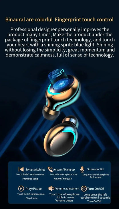 F9 Wireless Bluetooth Headphones Tws Waterproof Earbuds Earphones