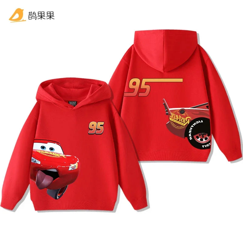 Cars Lightning McQueen Fun Printed Kids Boys Girls Hooded