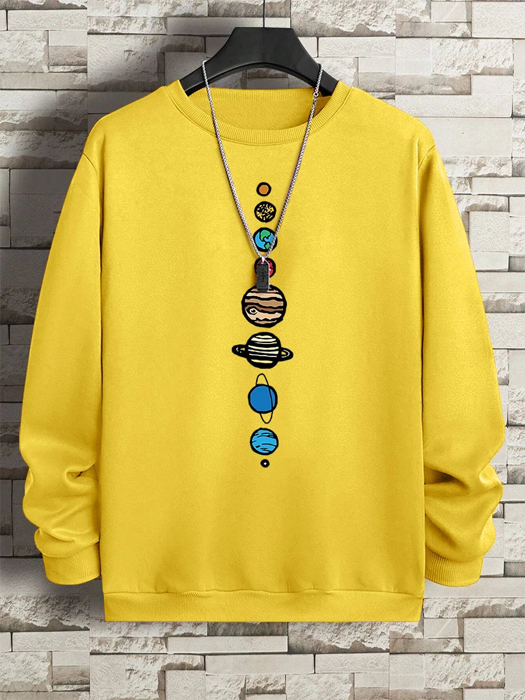Planets In The Solar System Men Women Hoody Cartoon Crewneck