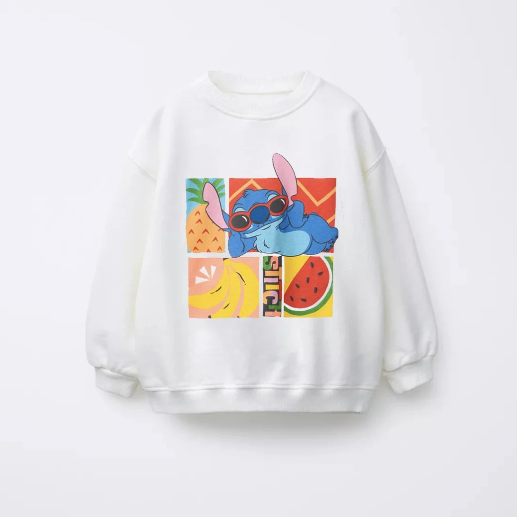Spring New Stitch Print Sweatshirts Tops For Baby Girl Clothing