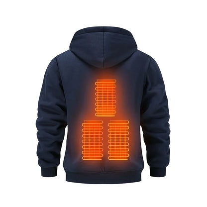 Mens USB Heated Jacket Winter Electric Heating Sweatshirt