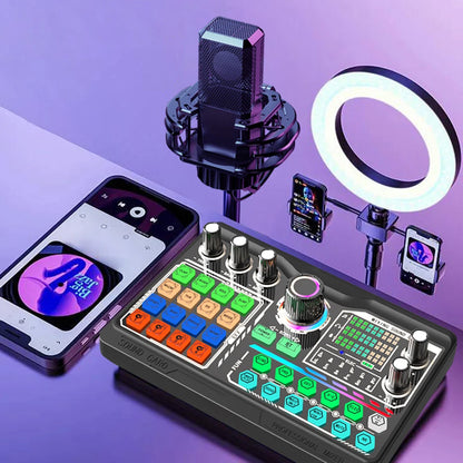 Professional Podcast Microphone SoundCard Kit Hi-Res SoundCard