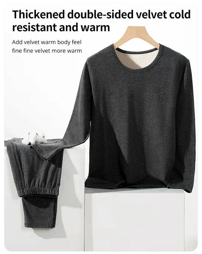 Man Winter Thermal Underwear Set Face Sanding Double Warmth
