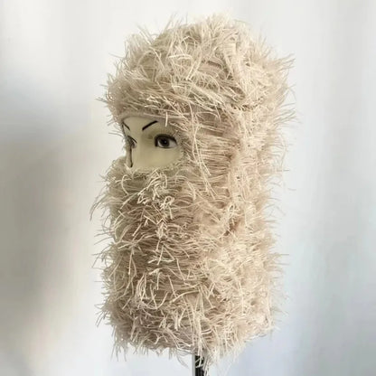 Full Face Cover Ski Mask Hat Balaclava Distressed Knitted Beanie