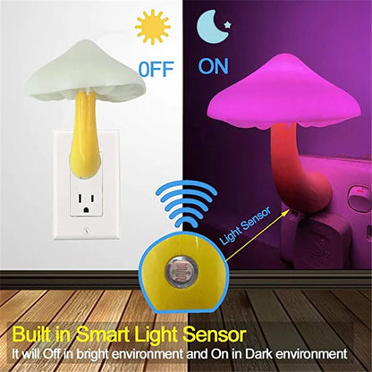 LED Night Lights Mushroom Shape Automatic Sensor Toilet