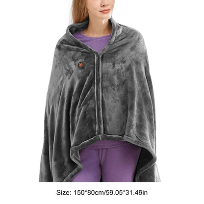 USB Electric Heated Blanket  Heating Levels Fleece Heated Blanket