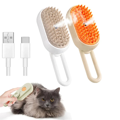 Steam Pet Brush 3-in-1 Massage Dog Steamy Brush Spray Beauty