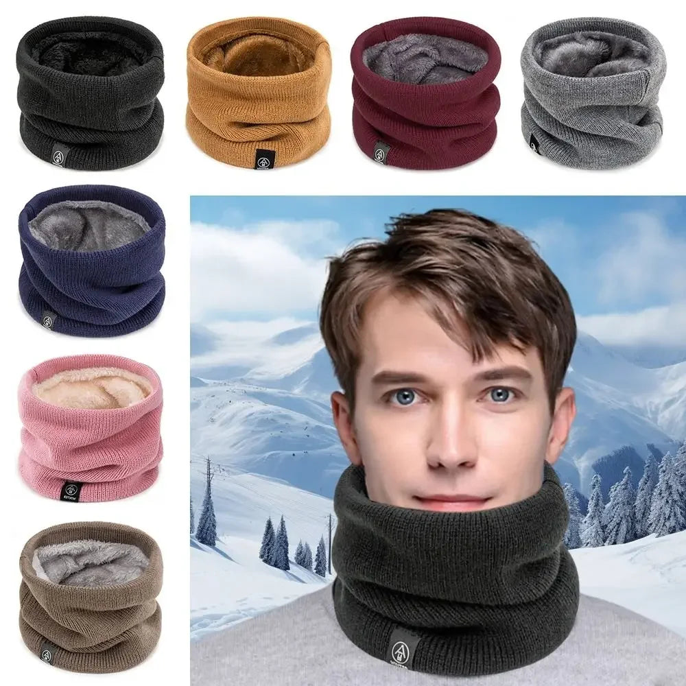 Fleece Neck Gaiter Windproof Warm Face Scarf for Men Women