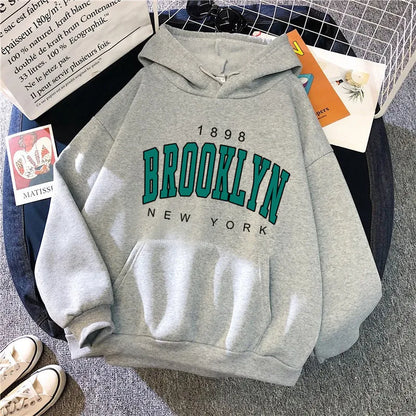Spring and Autumn Winter New Fleece Loose Women's Hoodie