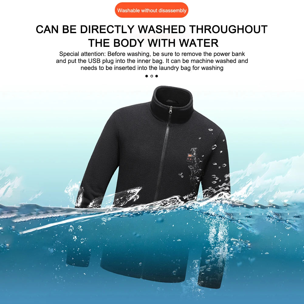 Heated Area Heated Jacket USB Charging Heated Zip Up Coat