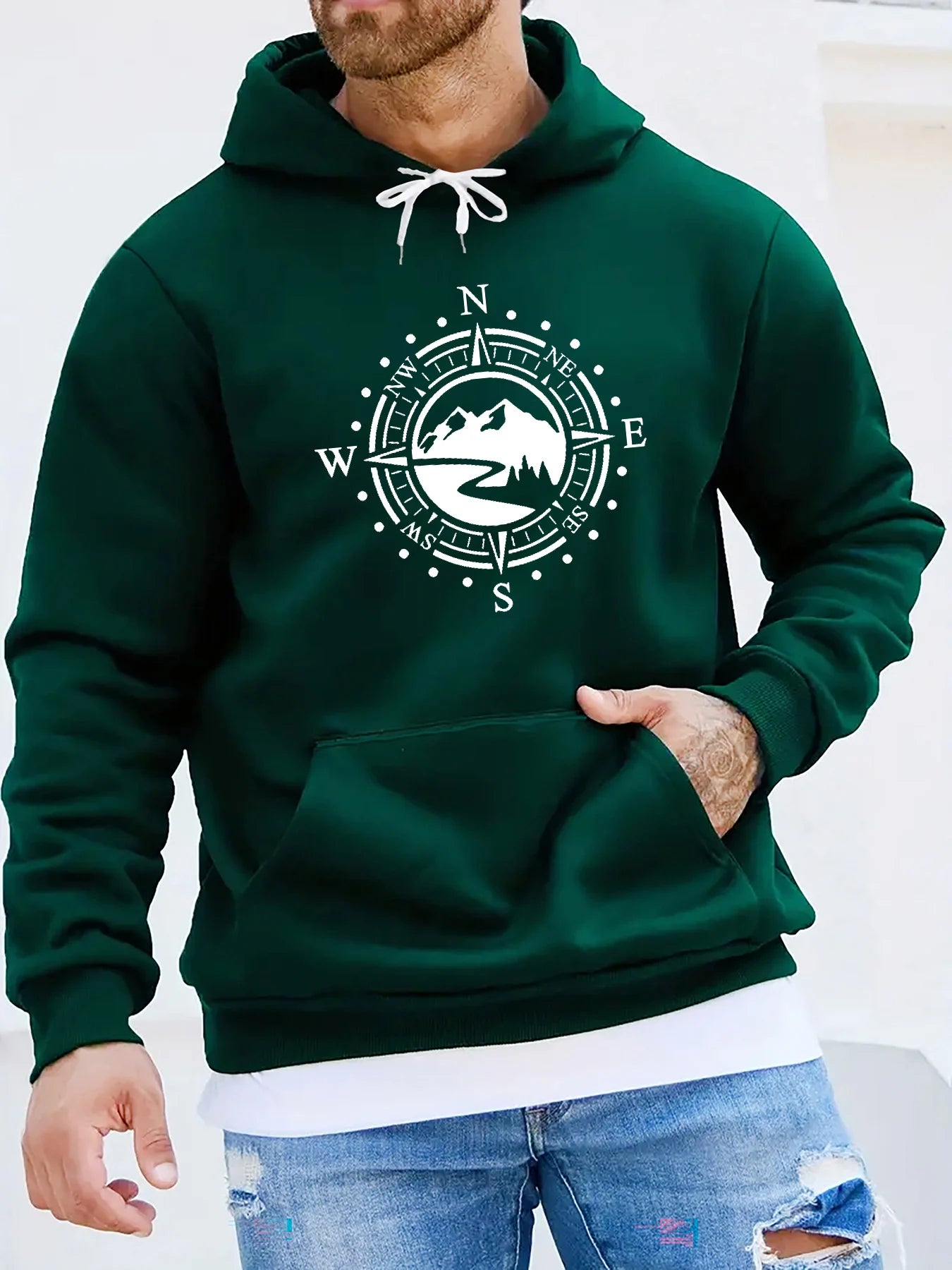 Men's autumn and winter casual fashionable loose hooded