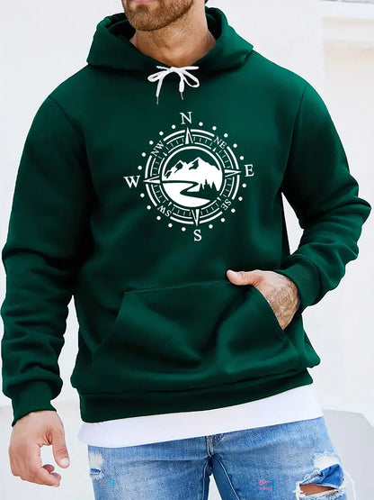 Men's autumn and winter casual fashionable loose hooded