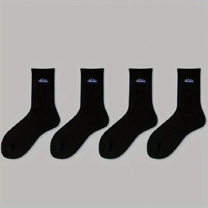 4 pairs of unisex socks with oil painting pattern  thin breathable