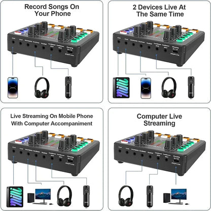 Podcast equipment package, V8s audio interface with integrated
