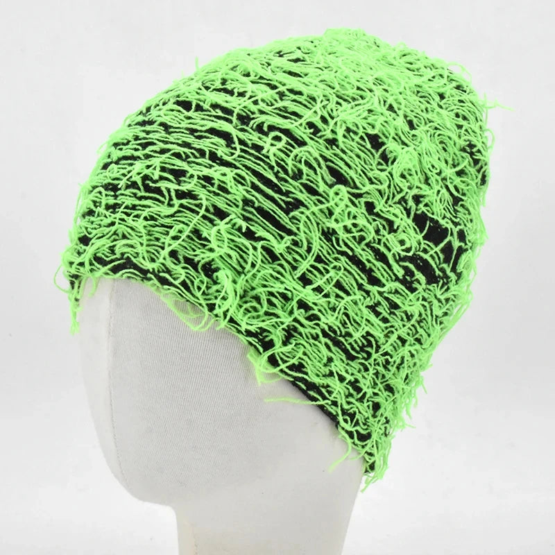 New Hip Hop Balaclava Distressed Knitted Caps Full Face Ski Mask