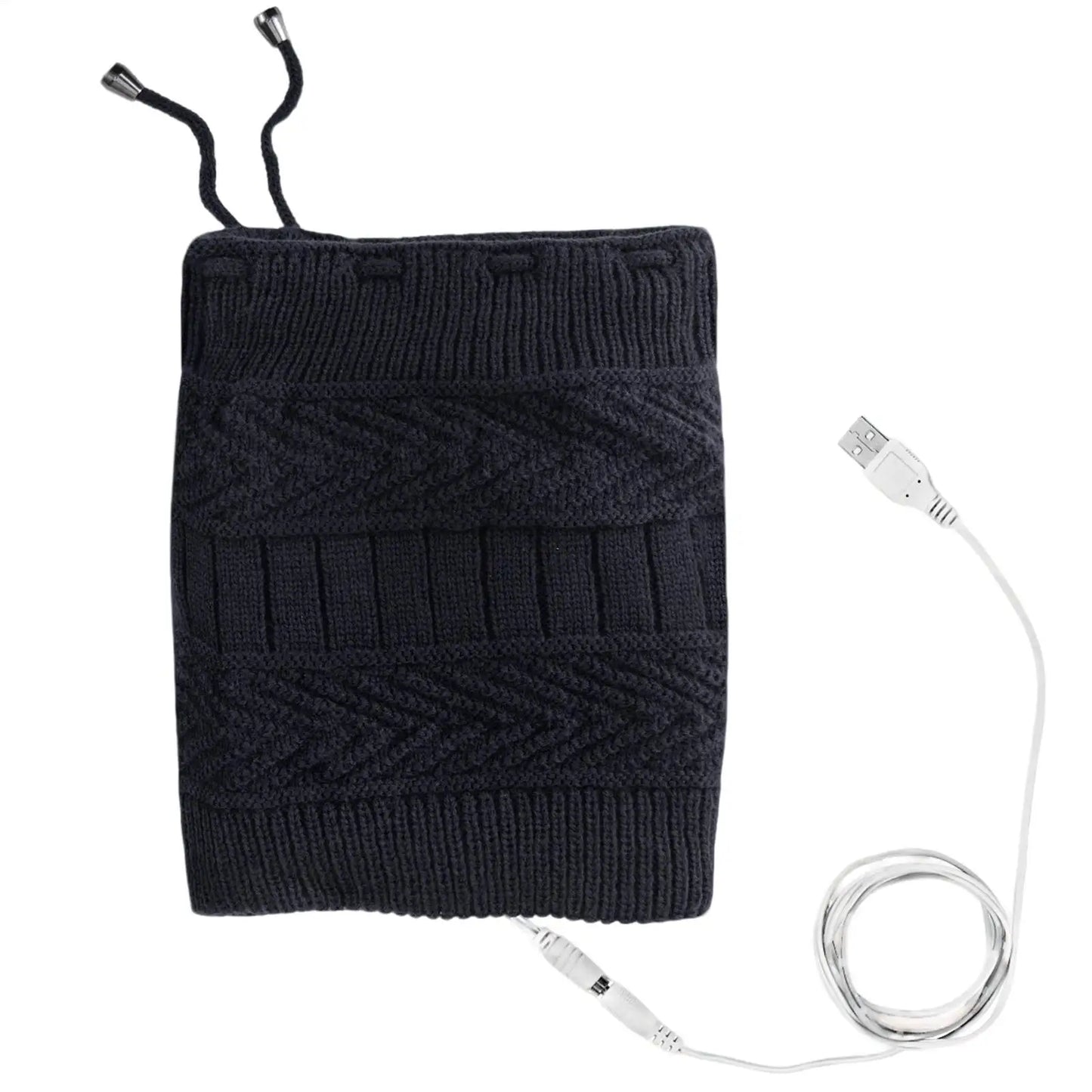 Heat Hat Knitted Beanie Hat Neck Warmer Electric Rechargeable