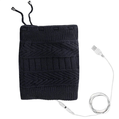 Heat Hat Knitted Beanie Hat Neck Warmer Electric Rechargeable