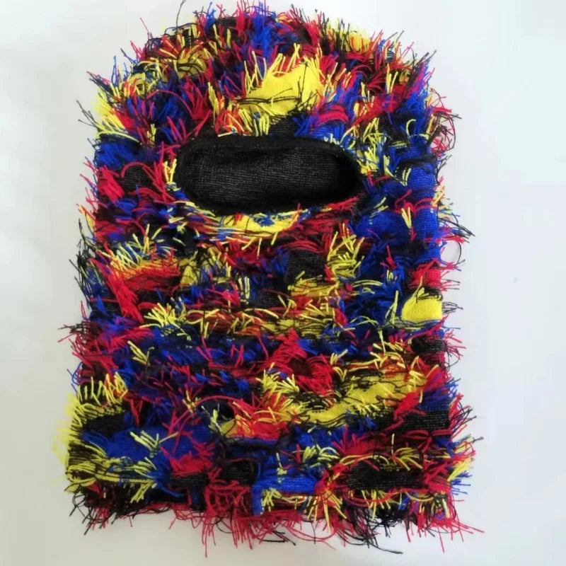 Full Face Cover Ski Mask Hat Balaclava Distressed Knitted Beanie