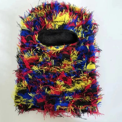 Full Face Cover Ski Mask Hat Balaclava Distressed Knitted Beanie