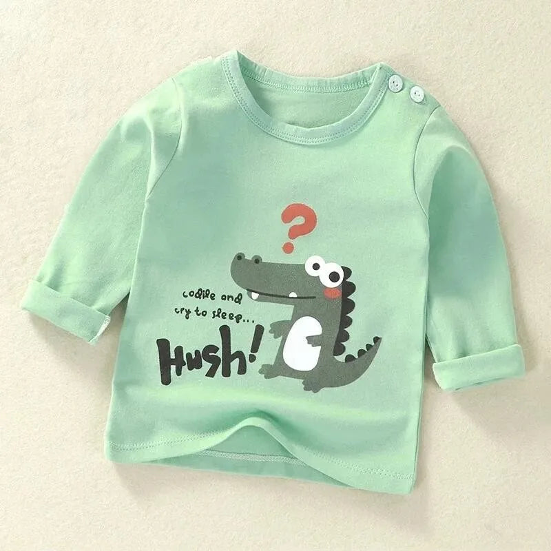 Autumn Kids Boys Baby Cartoon Crocodile Cotton Sweatshirt