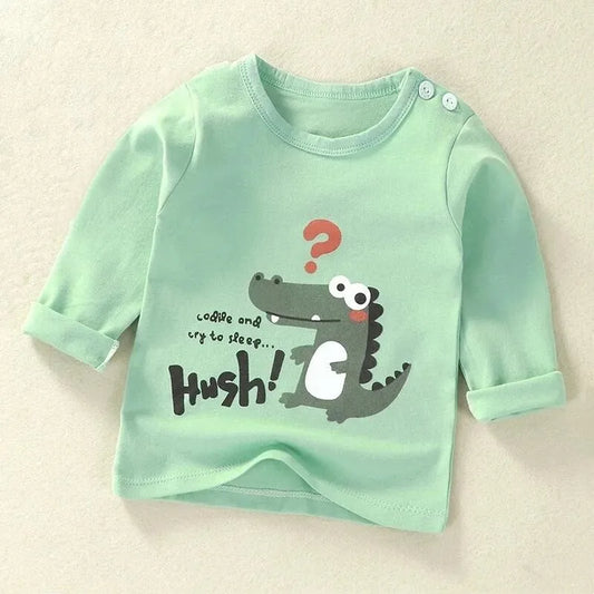 Autumn Kids Boys Baby Cartoon Crocodile Cotton Sweatshirt