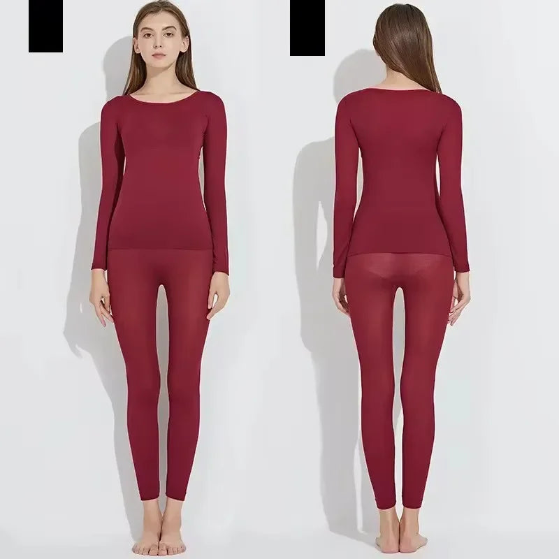 Women traceless thermal underwear set unisex intimate pajamas