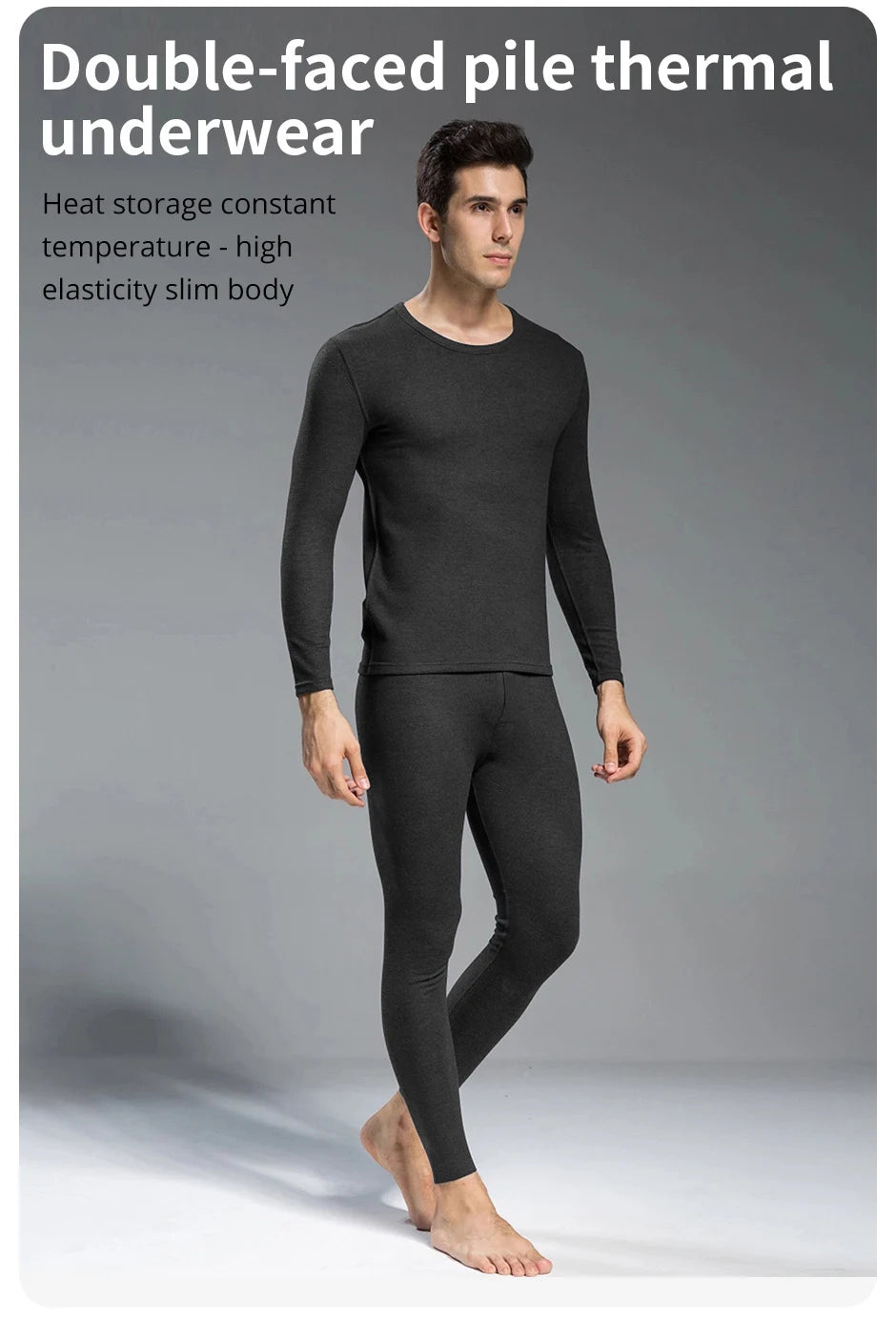 Man Winter Thermal Underwear Set Face Sanding Double Warmth