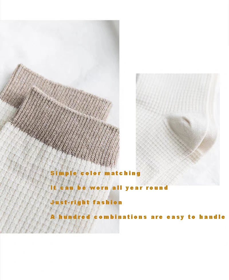 High-quality Harajuku Socks Men's mid-calf socks double-needle