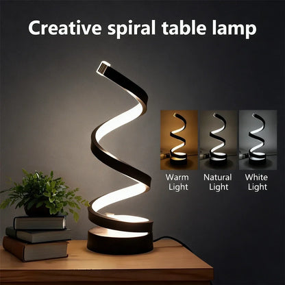 Modern Spiral Table LED Night Light Dimmable Table Lamp Living
