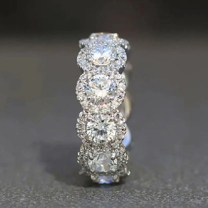 Huitan Sparkling Cubic Zirconia Promise Rings for Women Wedding
