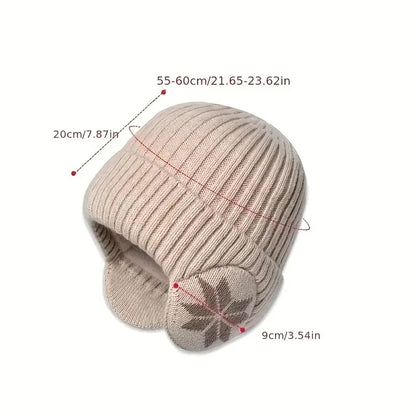 New Outdoor Women Men Winter Knitted Hat Plush Warm Peaked