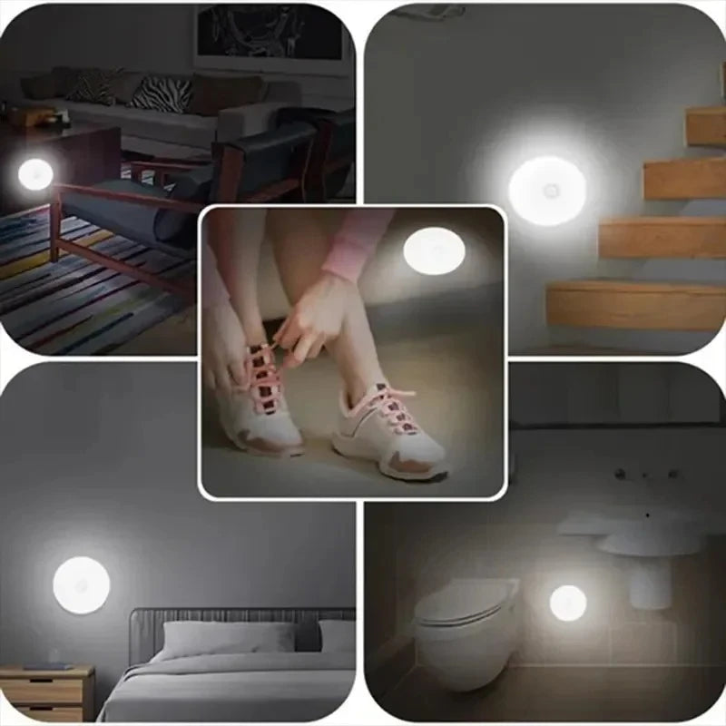 Motion Sensor LED Night Light USB Rechargeable Night Lamp